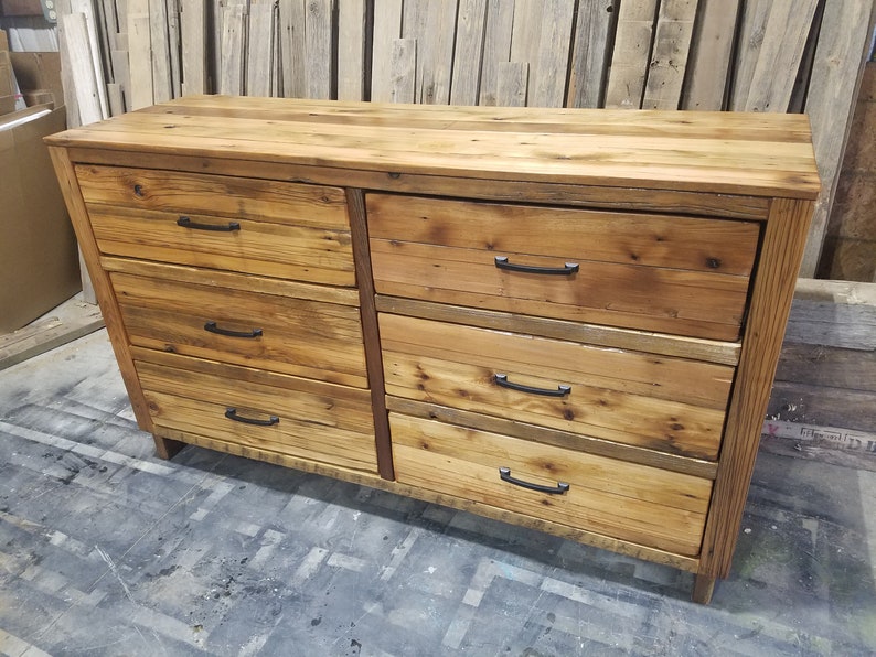 Reclaimed Wood Dresser With 6 Drawers the ore Etsy