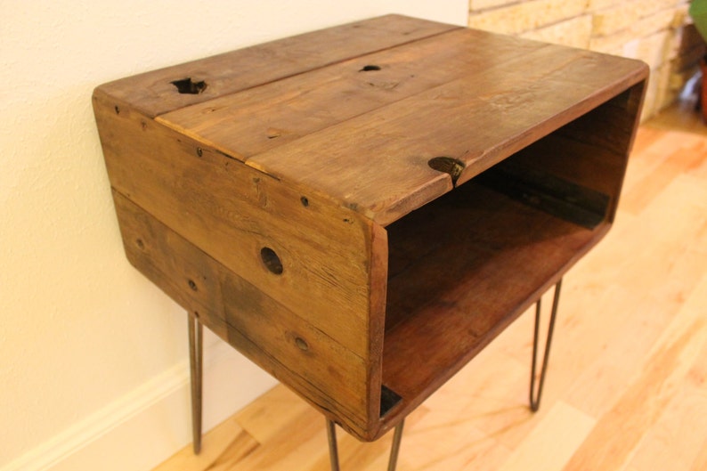 Reclaimed Wood Nightstand With Drawer Option the Etsy
