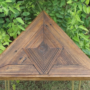 Reclaimed Wood Triangle Side Table "The Goddess" - Mid Century, Modern, Rustic, Goddess