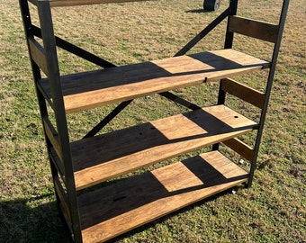 Industrial Reclaimed Wood Bookcase Handmade - READY TO SHIP - The Watson 4 Shelf Bookcase.