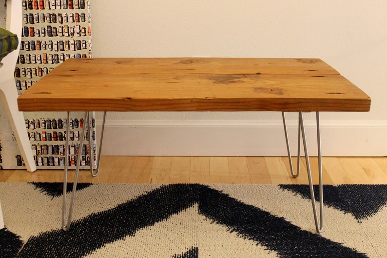 MidCentury Style Coffee Table on Hairpin Legs Modern Etsy