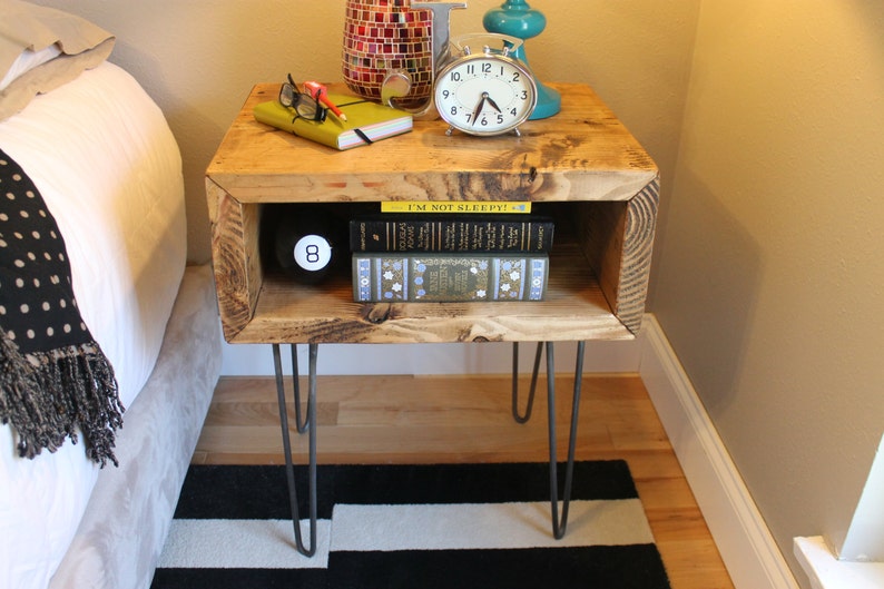 Yankee Nightstand, Rustic, Mid Century, Industrial, Cubby, Storage, Side Table image 1