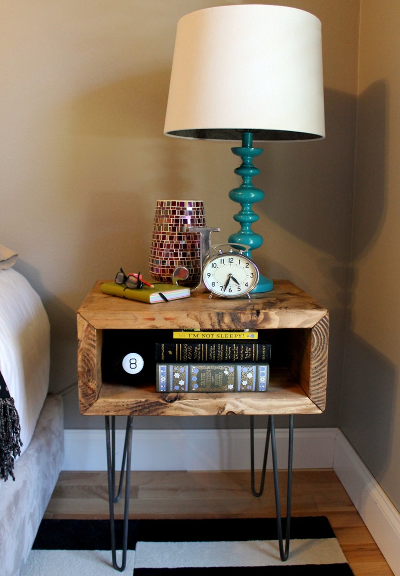 Yankee Nightstand, Rustic, Mid Century, Industrial, Cubby, Storage, Side Table image 2