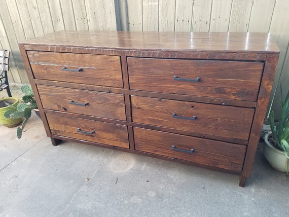 Reclaimed Wood Dresser With 6 Drawers Ready To Ship The Etsy