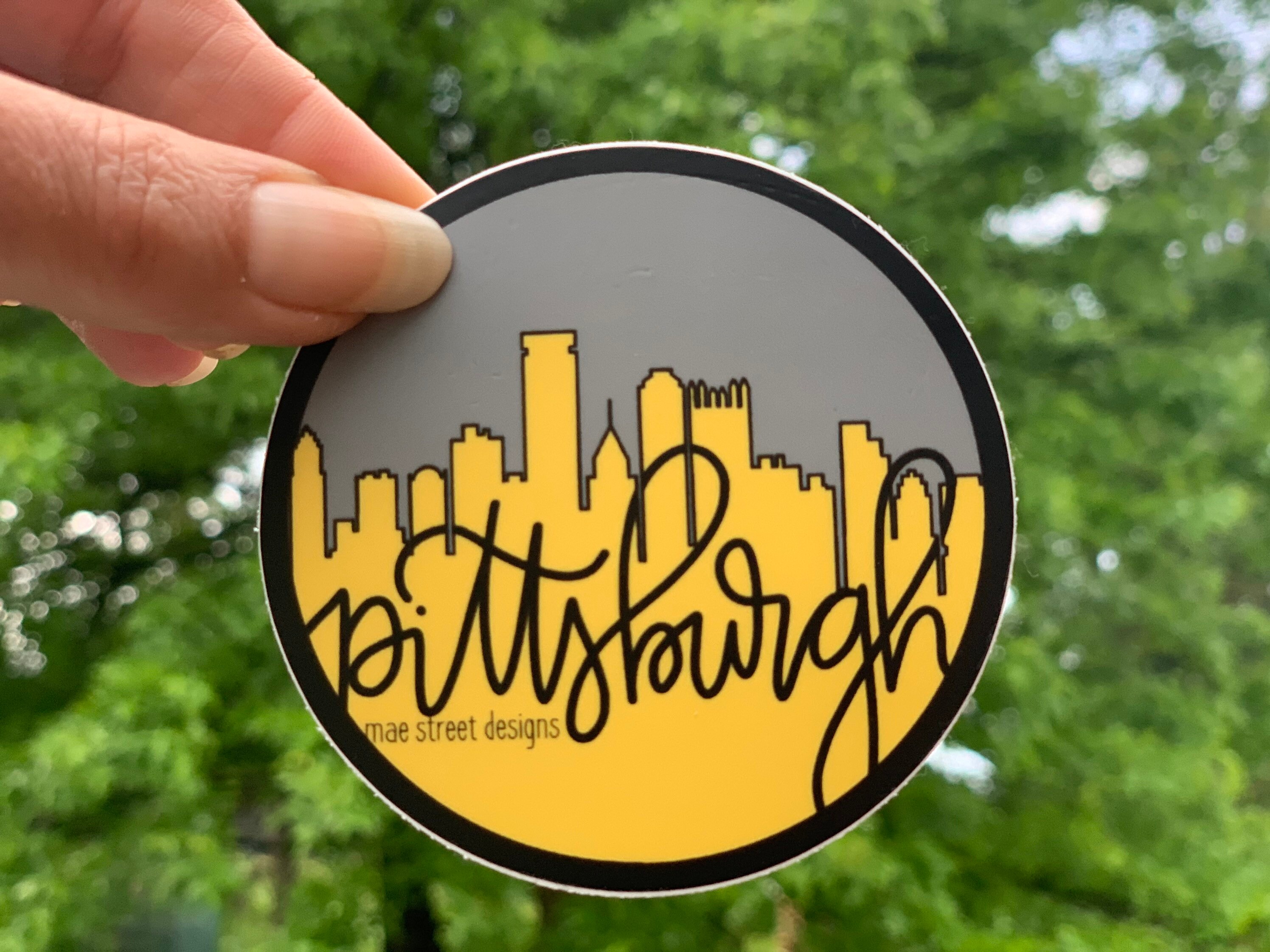 Pittsburgh Sticker / Pittsburgh Skyline Circle Sticker o Etsy