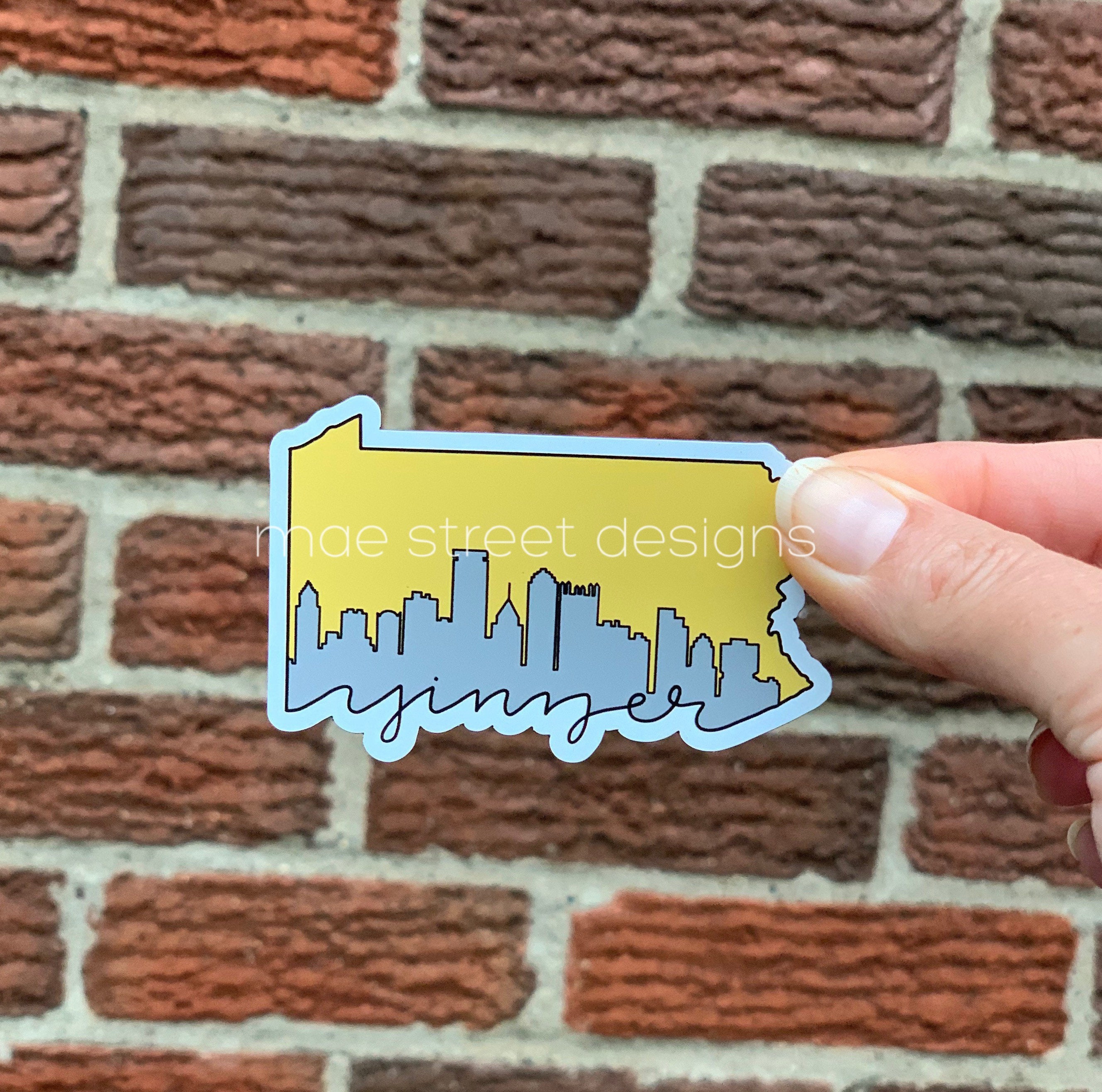 Pittsburgh Sticker Yinzer Skyline STICKER or 3” Planner