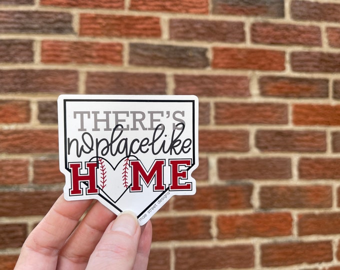 Baseball No Place Like Home Sticker or Magnet | Mae Street Designs