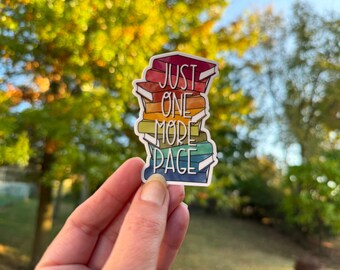 Just one more page book lover Sticker or Magnet | Mae Street Designs vinyl sticker