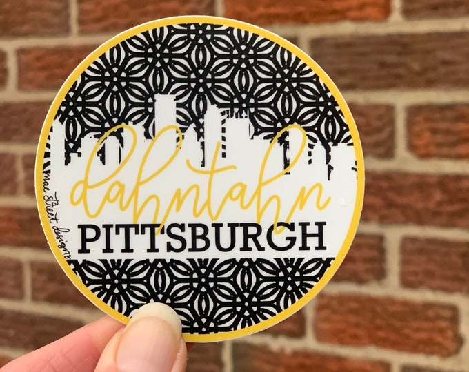 Dahntahn Pittsburgh Skyline Sticker or Magnet