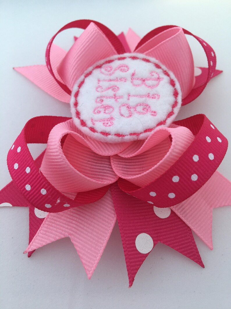 Big, Middle or Little Sister Bow you choose one Big Sister hairbow middle Sister Hairbow Little Sister Hairbow image 5