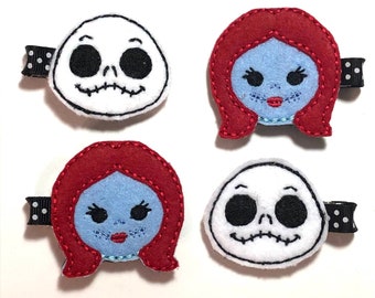 Nightmare Feltie- Zombie Clippie- Skeleton Clippie - Character Feltie - Embroidered Feltie Clippie -