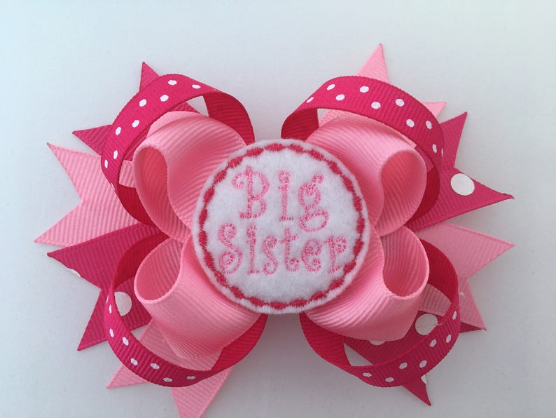 Big, Middle or Little Sister Bow you choose one Big Sister hairbow middle Sister Hairbow Little Sister Hairbow image 2