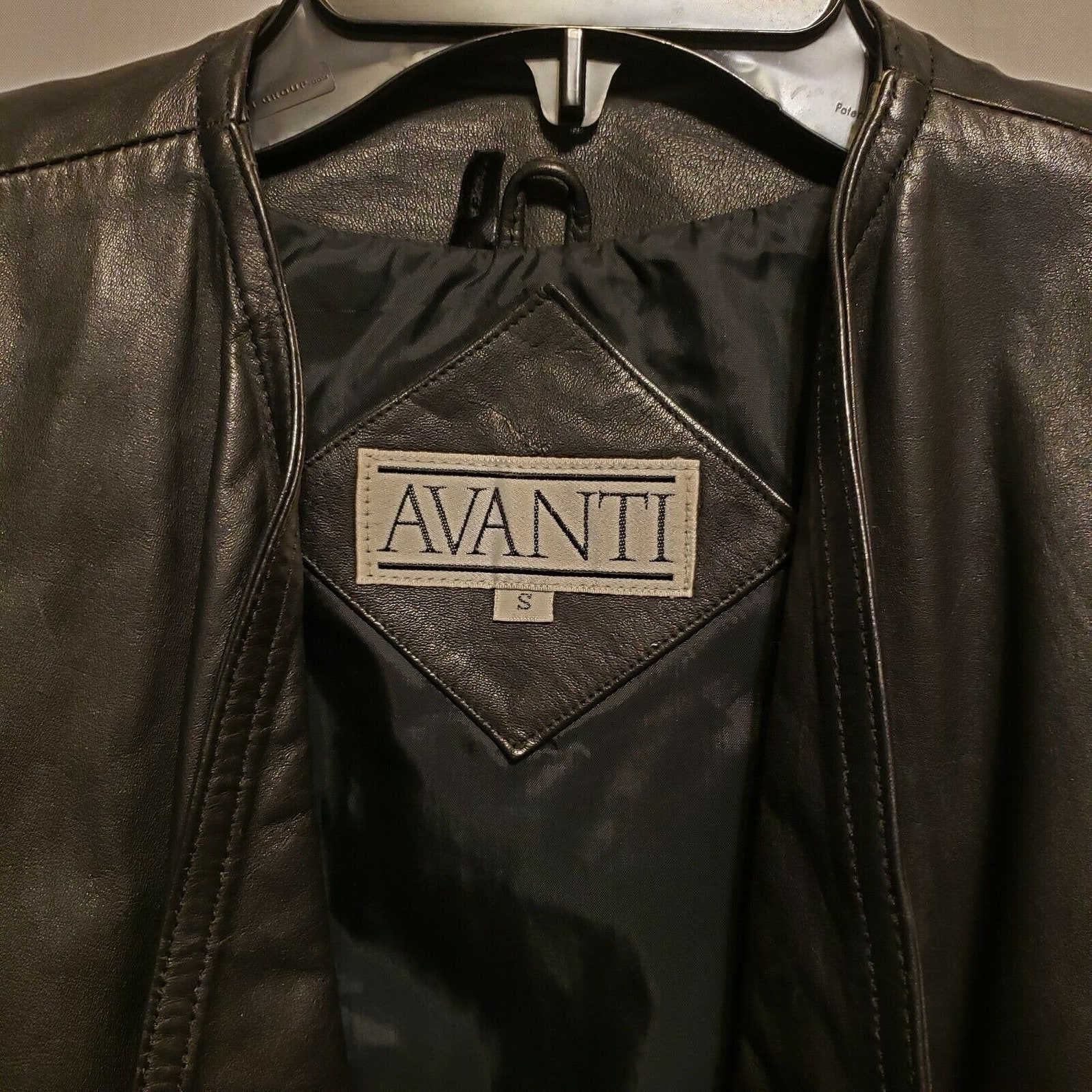 Vintage Avanti Black Leather Jacket Size Small Open Front | Etsy