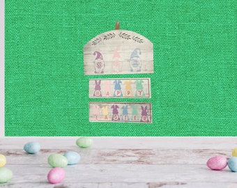 Easter Bunny & Gnome Wall Hanging