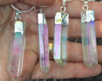 Angel Aura Quartz Sterling Silver Necklace