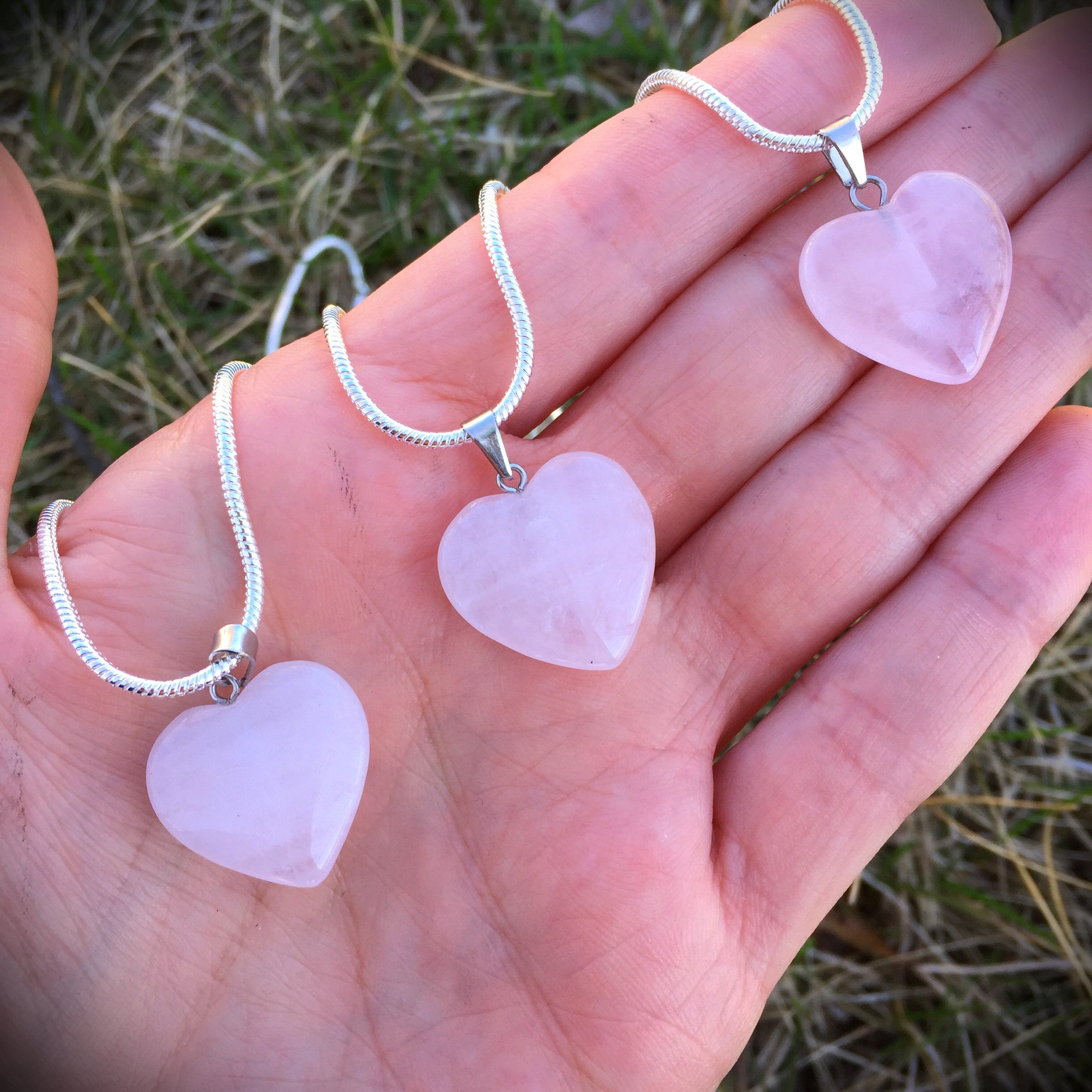 Buy Rose Quartz Heart Necklace Online in India 