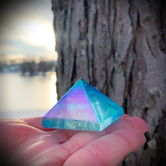 Aqua Aura Clear Quartz Pyramids Aqua Aura Clear Quartz Pyramids