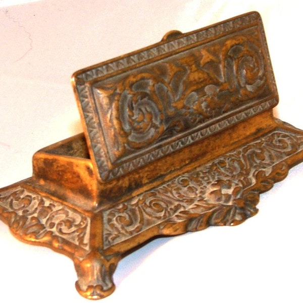 Titulaire de timbres pour le bureau, en Bronze, ca.1900 victorien