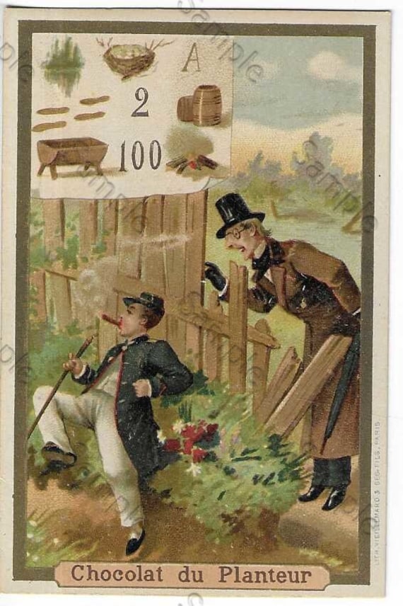 Rare  Victorian Trade card  boy smoking cigar