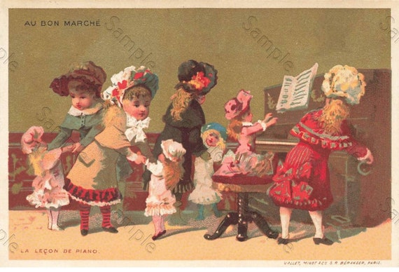 Rare  Victorian Trade card children Au Bon Marche