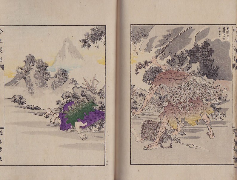 Rare Japanese Woodblock Print Book GINKO Kachoga and Nature Mei Rare Japanese Woodblock Print Book GINKO Kachoga and Nature Mei