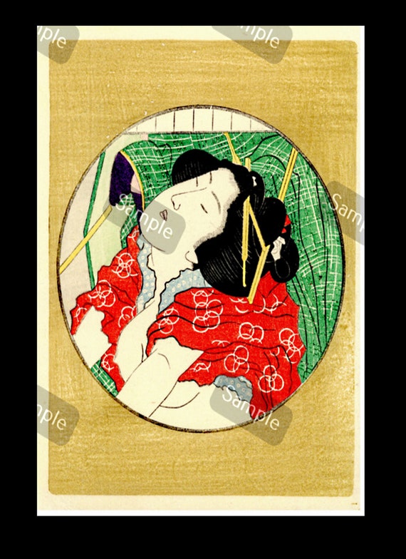 Vintage Japanese Erotica  Shunga wooblock print 47