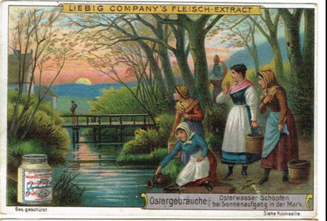Liebig German easter customs Collecting Osterwasser