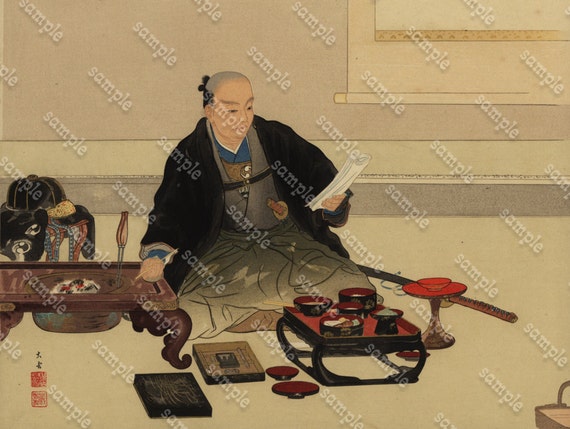 Japanese  woodblock Print From CHUSHINGURA Forty-seven Ronin