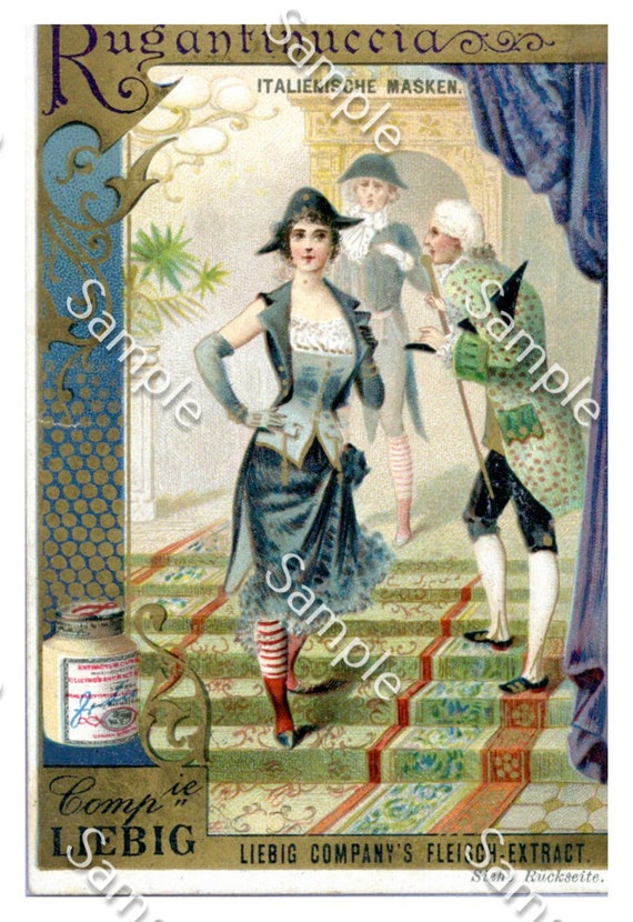 Liebig Victorian Trade card  Italienische Masken img0041