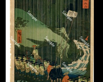 Antique Japanese Woodblock Print Ukiyoe circa 1918