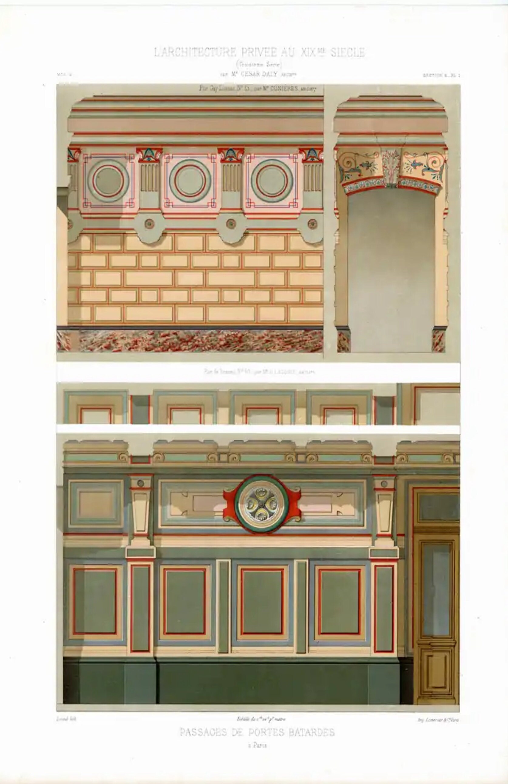 Antique 19th Century Interior Decoration L'architecture Privée Au Xixe