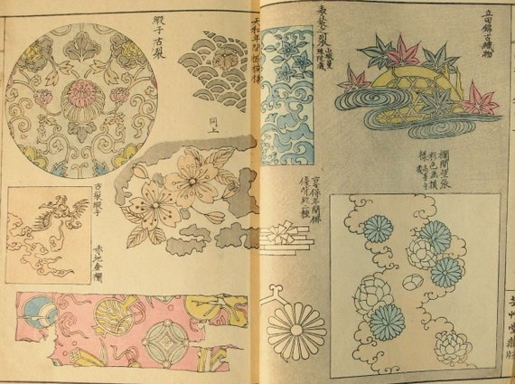 Japanese Textile Design Woodblock Prints Book Volume 2 only here for sale dates 1910's