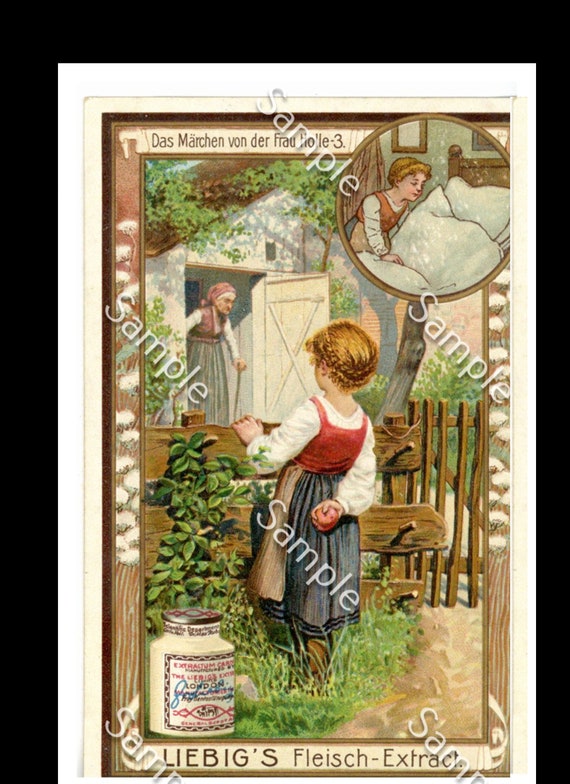 Victorian Trade card  old lady and little girl Img0003