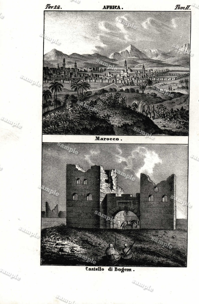 Antique Original steel Engraving from Universal costume Dated 1839 Architecture