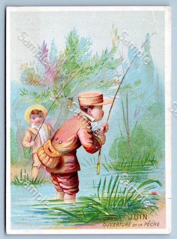 Antique Victorian Trade card chromo French children