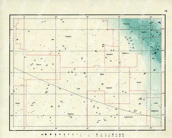 Vintage original Cosmos space First cosmic flight Atlas astronomy map Star Astronomy Chart