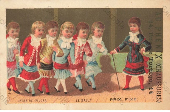 Rare  Victorian Trade card children playing piano