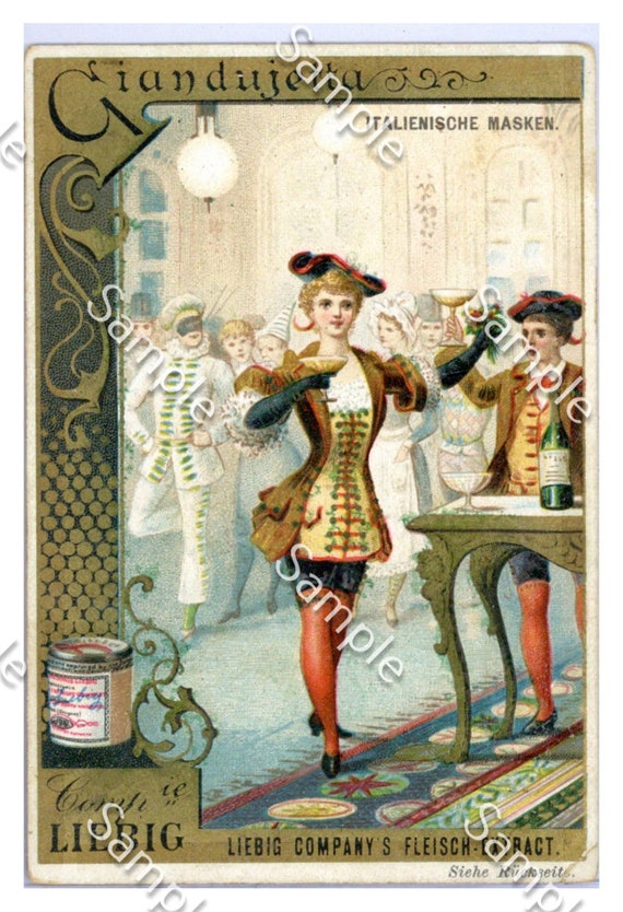 Liebig Victorian Trade card img0040 Italienische Masken