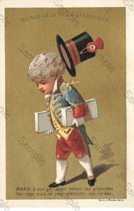 Rare  Victorian Trade card a boy walking the streets