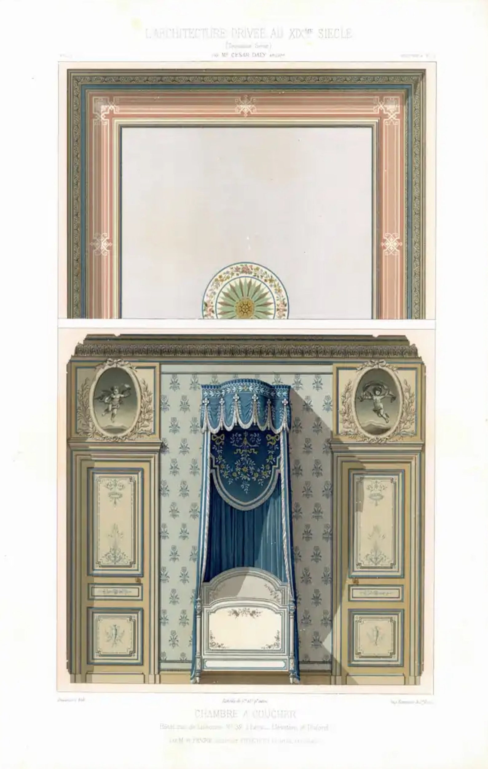 Antique 19th Century Interior Decoration L'architecture Privée Au Xixe