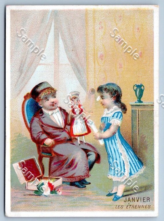 Antique Victorian Trade card chromo French children