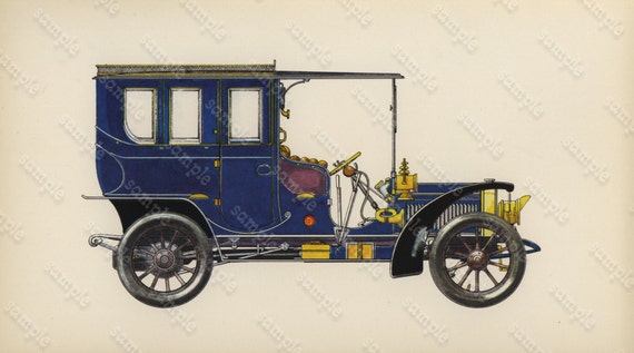 1975  Cars Lithographs  Salon Limousine Original From First Edition.