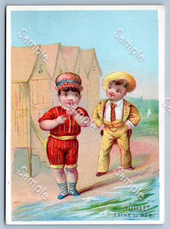 Antique Victorian Trade card chromo French children