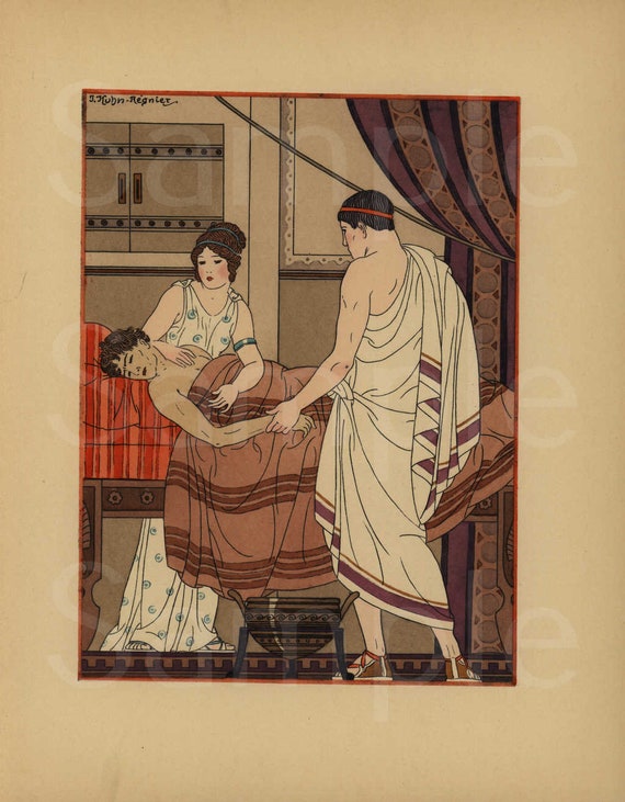 Hippocrates Art Deco Medical Print pouchoir Joseph Kuhn-Regnier