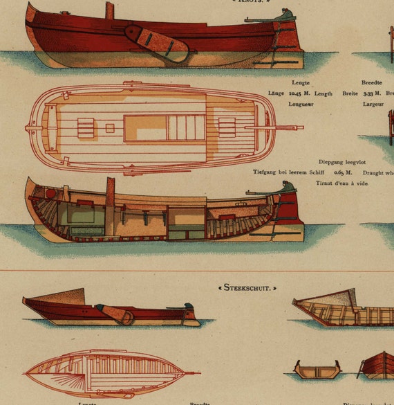 19th century,colored lithograph print,boats,original art,authentic plate,boat making