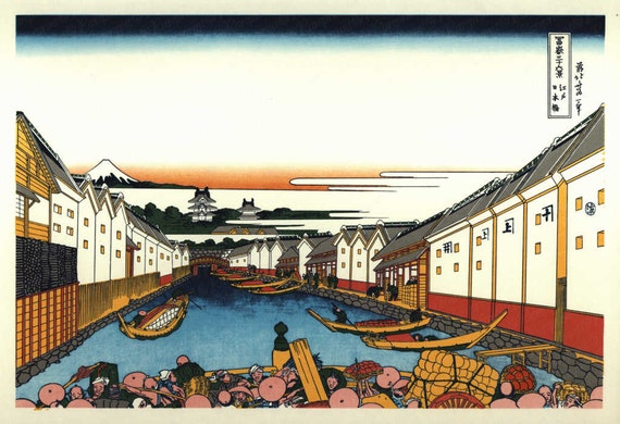 Japanese woodblock Print From Japanese Katsushika Hokusa-