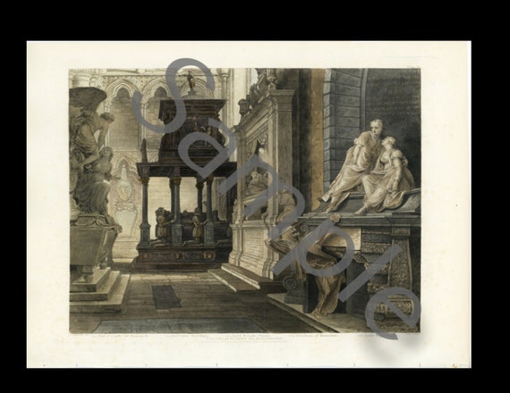 Highly collectible hand color architecture engraving from Ackerman collection 3