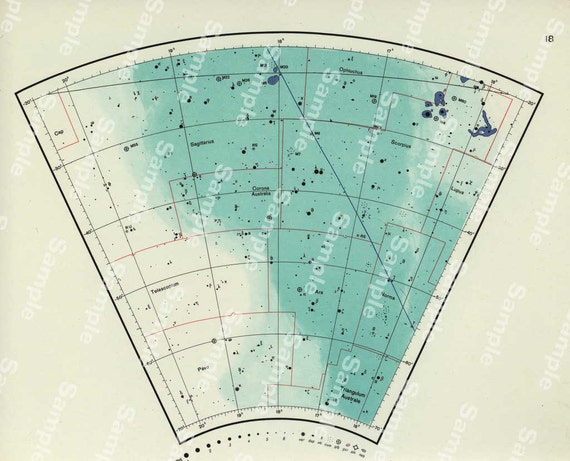 Vintage original Cosmos space First cosmic flight Atlas astronomy map Star Astronomy Chart