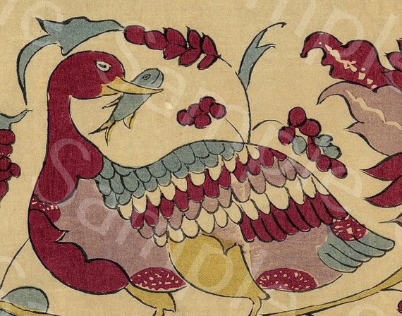 19th century Antique woodblock Japanese Pattern print