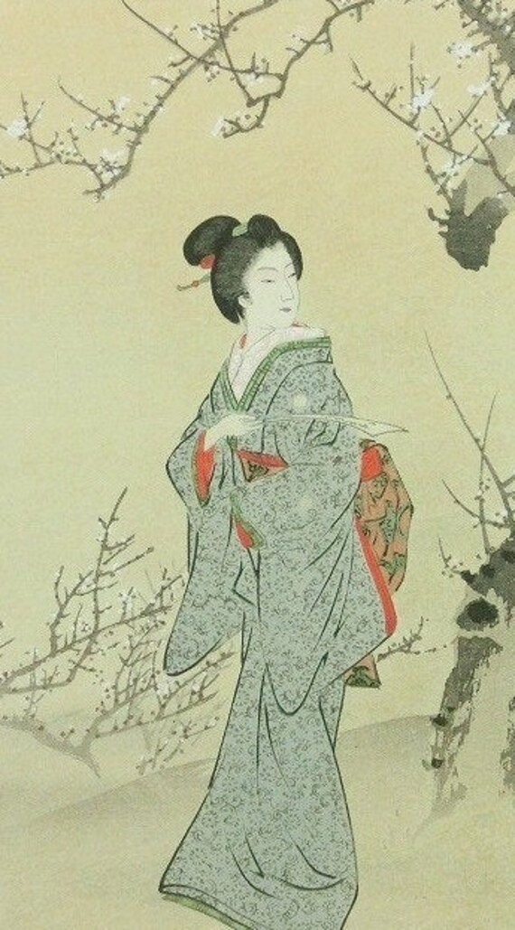Japanese woodblock print ,Beautiful woman